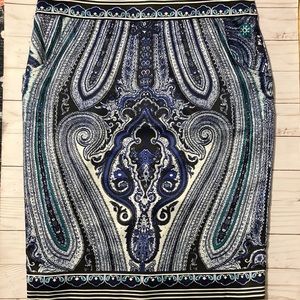INC International Concepts paisley pencil skirt EUC size 6